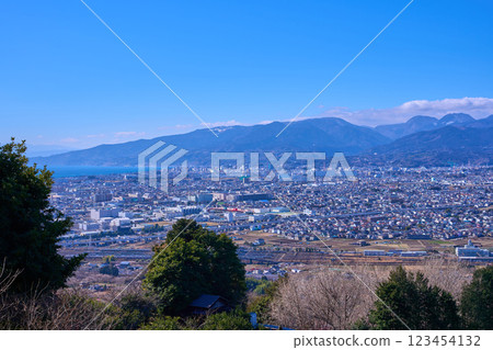 View of the city of Odawara, Kanagawa Prefecture (Odawara City, Mt. Shirogane, Mt. Hoshigayama, etc.) 123454132