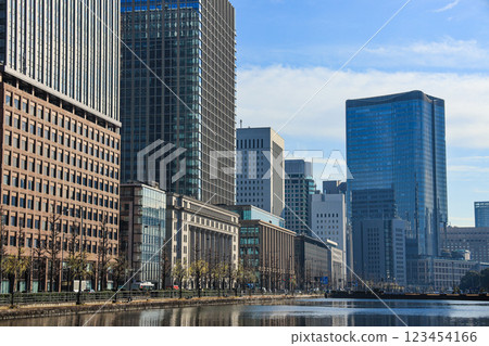 東京站丸之內出口周圍的城市景觀 123454166