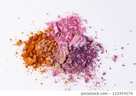 Vibrant and Richly Colored Powder Pigments Arranged in a Stunning Display of Texture and Hue on a Plain Background 123454274