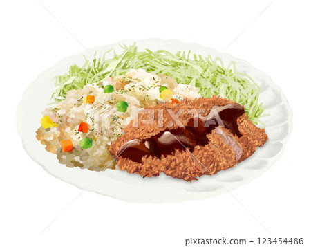 炸肉排飯（無匙） 123454486