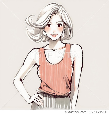 婦女和女孩插畫素材 123454511