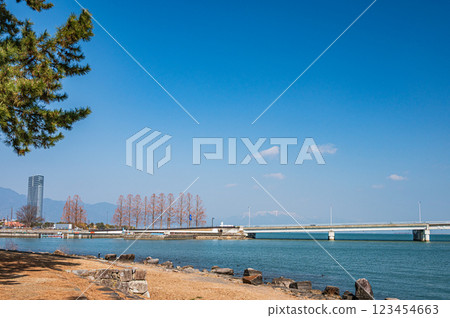 View from Zeze Castle Ruins Park, Otsu City, Shiga Prefecture 123454663