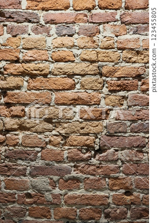 This is a wonderfully textured brick wall background that is perfect for design purposes 123455805