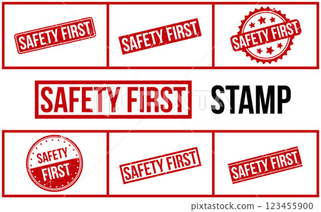 Safety First Rubber Stamp Set Vector 123455900