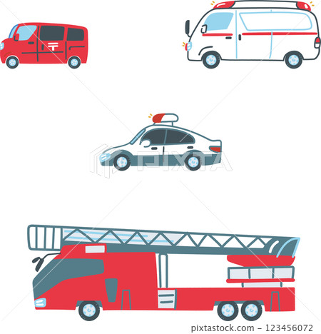 工作汽車、幫助您日常生活的汽車的庫存插圖材料， 123456072