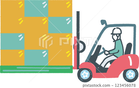 工作車輛-非常適合物流-堆高機-庫存插圖素材 123456078