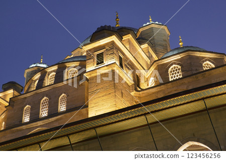 Fatih Mosque with lantern light at night Fatih Mosque with lantern light at night 123456256