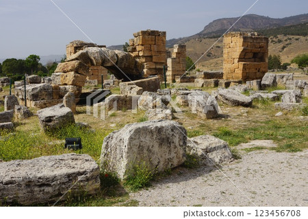 Türkiye, Pamukkale, Hierapolis ruins 123456708