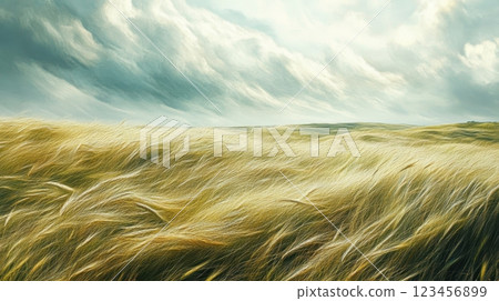 A field of tall grass with a storm in the distance A field of tall grass with a storm in the distance 123456899
