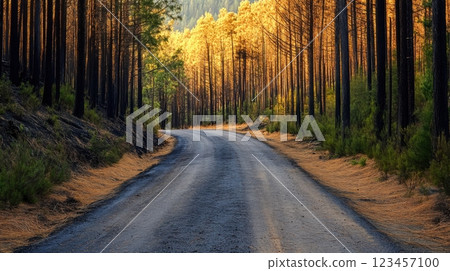 A road with trees on both sides 123457100