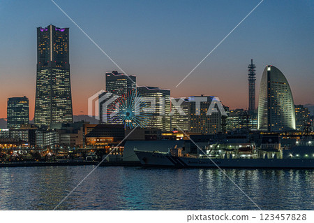 Night view of Minato Mirai seen from Oosan Bridge Night view of Minato Mirai seen from Oosan Bridge 123457828