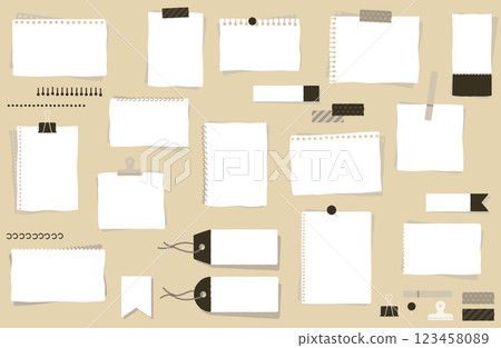 手繪風格粗備忘錄框架向量插圖集可愛簡單 123458089