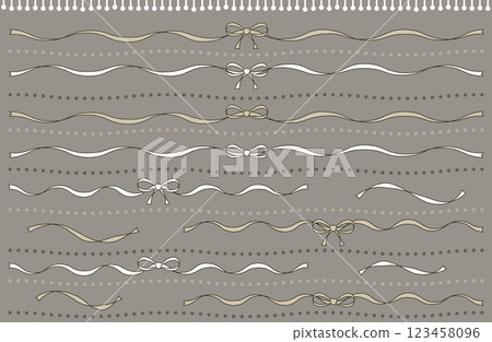 手繪絲帶線材質向量插圖集簡單可愛 123458096