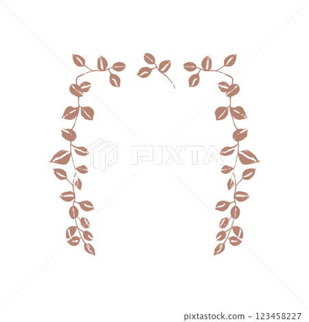 Green leaves arrangements, hand drawn leaves, branches, botanical elements illustration set. mocha mousse leaves on white Green leaves arrangements, hand drawn leaves, branches, botanical elements illustration set. mocha mousse leaves on white 123458227