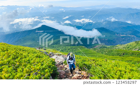 Climbing Mt. Ontake in summer: Otakiguchi trail Climbing Mt. Ontake in summer: Otakiguchi trail 123458297