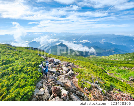 Climbing Mt. Ontake in summer: Otakiguchi trail Climbing Mt. Ontake in summer: Otakiguchi trail 123458306