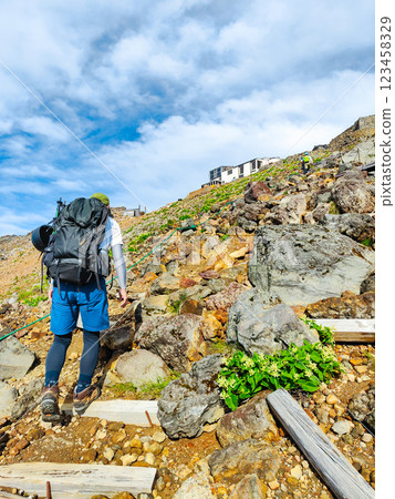 Climbing Mt. Ontake in summer: Just below the summit of Otaki 123458329