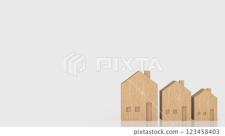 The Wood tree House  for property or real estate  concept 3d Rendering. 123458403