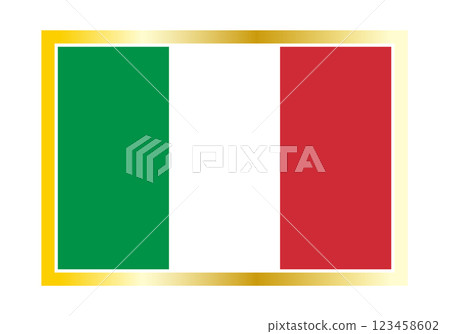 金色框架中的義大利國旗插圖 123458602