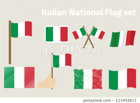 義大利國旗插圖集（橫幅風格設計集） 123458611