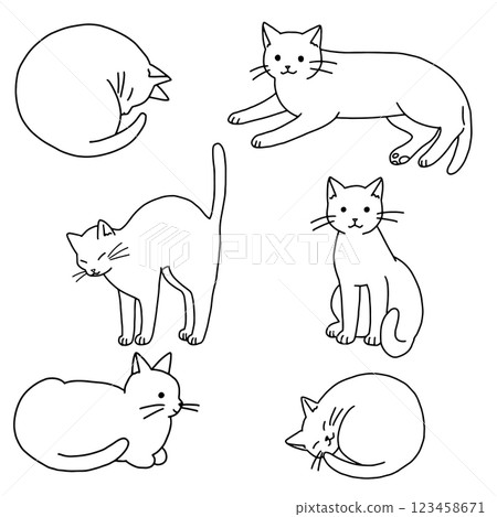 簡單可愛的貓咪線描插畫集 簡單可愛的貓咪線描插畫集 123458671