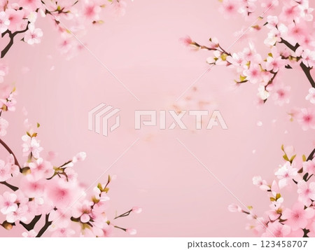 Transparent cherry blossom background material 123458707