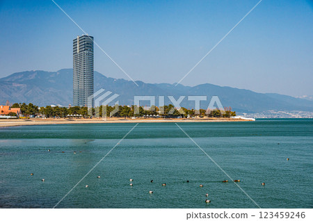 Lake Biwa scenery Otsu City 123459246