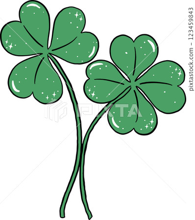 4 Leaf Clover and Shamrock 3 leaf Hand Drawn Doodle 4 Leaf Clover and Shamrock 3 leaf Hand Drawn Doodle 123459843