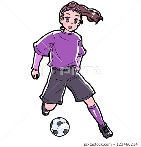 Illustration of a girl playing soccer Illustration of a girl playing soccer 123460214