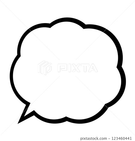 Manga-style speech bubble 1 thick line 123460441