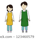 Men and women wearing aprons 123460579