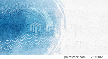 Summer greetings, summer, blue, Japanese pattern, background Summer greetings, summer, blue, Japanese pattern, background 123460649