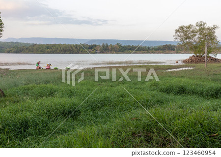 Viewpoint on Chakrapong Reservoir or Khao Ito reservoir at prachinburi thailand. 123460954