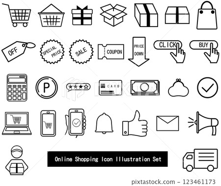 線上購物和支付圖示集 123461173