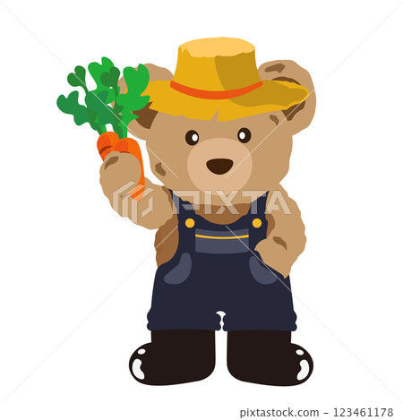 Illustration of a teddy bear holding a carrot Illustration of a teddy bear holding a carrot 123461178