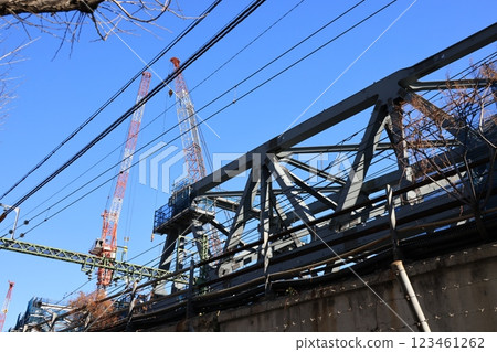 Railway bridge for the Keihin Kyuko elevated railway construction project 123461262
