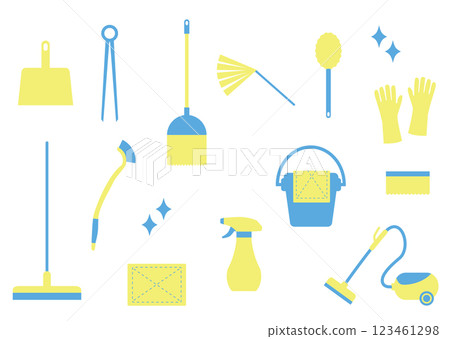 Simple illustration set of cleaning tools 123461298