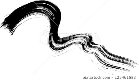 Thick Hand Drawn Brush Grunge Wave Stroke Texture 123461688