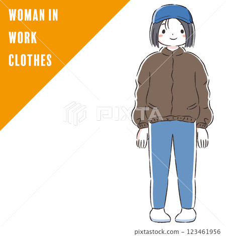 Illustration of a woman wearing a jumper 123461956