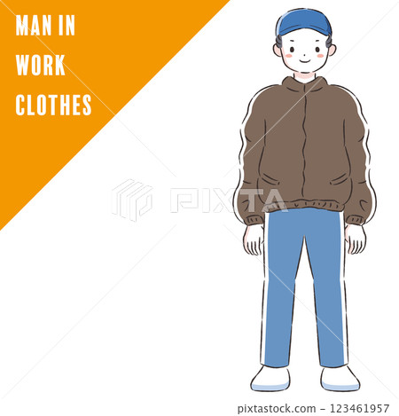 Illustration of a man wearing a jumper Illustration of a man wearing a jumper 123461957