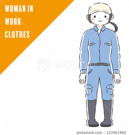 Illustration of a woman in work clothes (overalls) 123461960