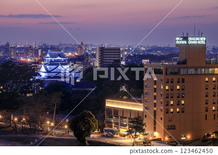 Evening view of Okazaki Castle Park, Okazaki City 123462450