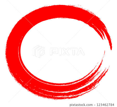 書法風格紅色圓圈 123462784