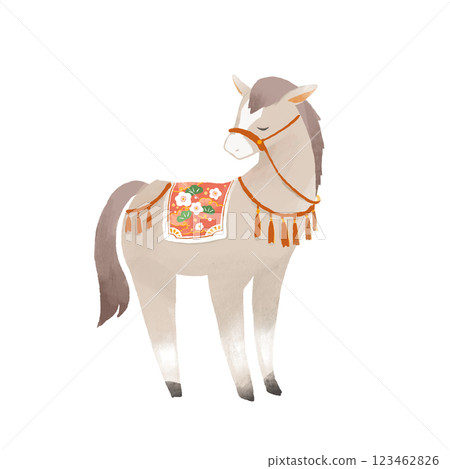 Auspicious horse illustration 123462826