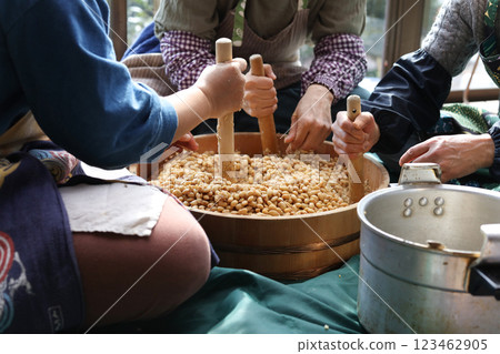 A woman making miso 123462905