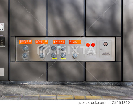 [Fire extinguishing equipment for high-rise buildings] Connected water pipe water inlet, sprinkler water inlet, water sampling inlet 123463240