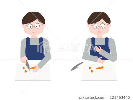 男子用刀割傷手指 123463440