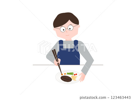 A man cooking (plating) 123463443