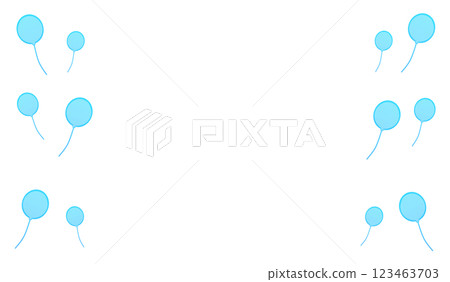 Watercolor balloon vertical frame (blue) 123463703