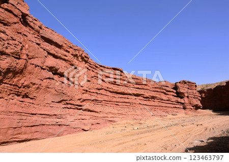 受侵蝕和風蝕而形成的峽谷景觀 受侵蝕和風蝕而形成的峽谷景觀 123463797